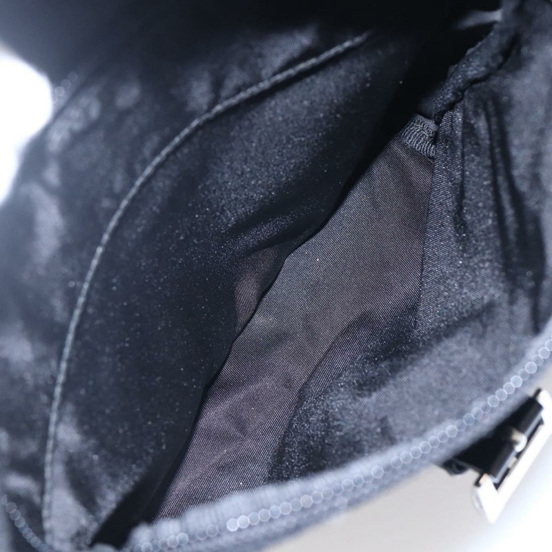 【日本直送】PRADA 尼龍黑色銀色單肩包 Auth 148792V-23