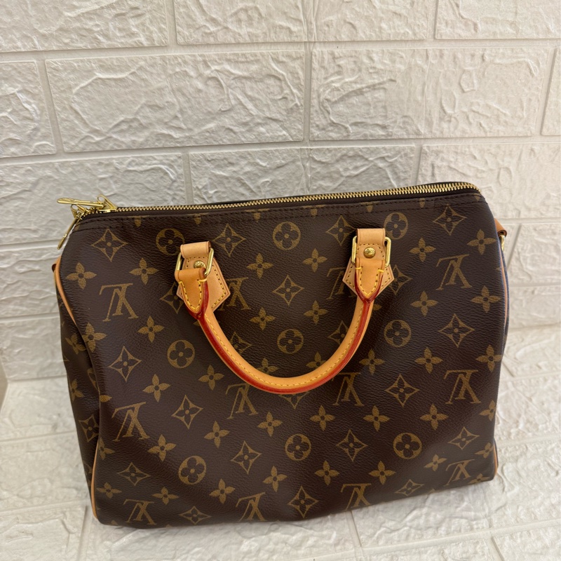 LV花紋speedy30背帶款-2