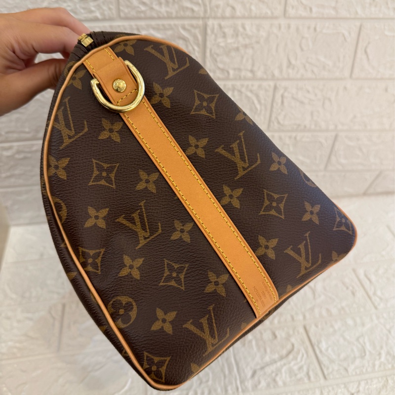LV花紋speedy30背帶款-3