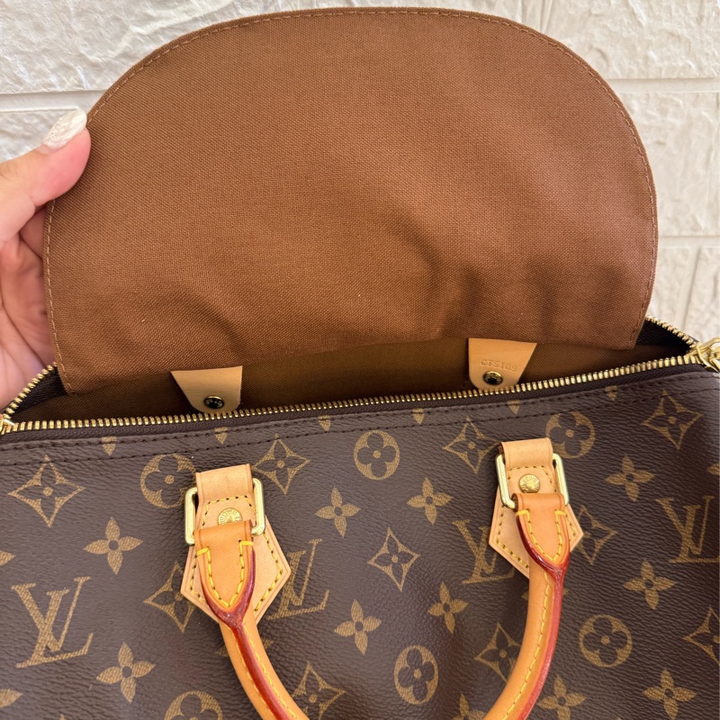 LV花紋speedy30背帶款-33