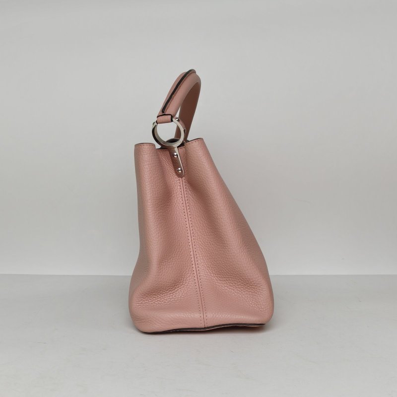 LOUIS VUITTON Capucines中號36粉色牛皮銀扣2015肩背包-1