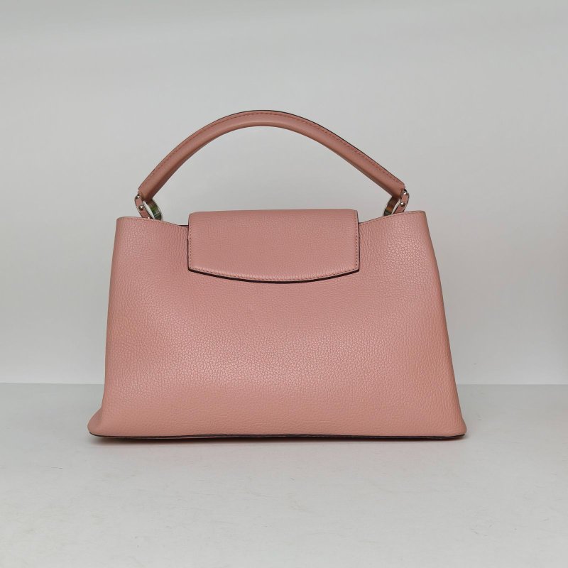 LOUIS VUITTON Capucines中號36粉色牛皮銀扣2015肩背包-2