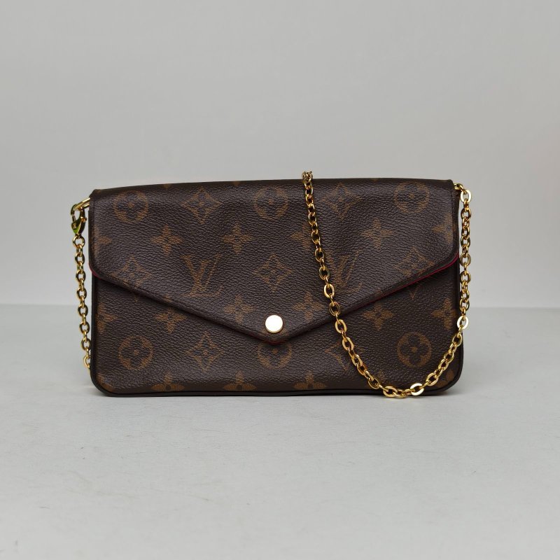 LOUIS VUITTON POCHETTEFELICIE三合一鏈條包老花PVC2020肩背包-0