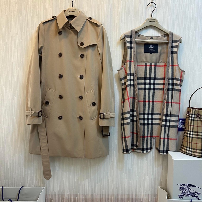 BURBERRY日系倫敦蜜色兩件式風衣38-0