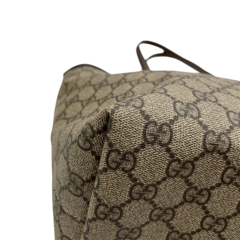 GUCCI 古馳 631685 GG CANVAS TOTE BAG 帆布老花托特包 棕色 金釦-5
