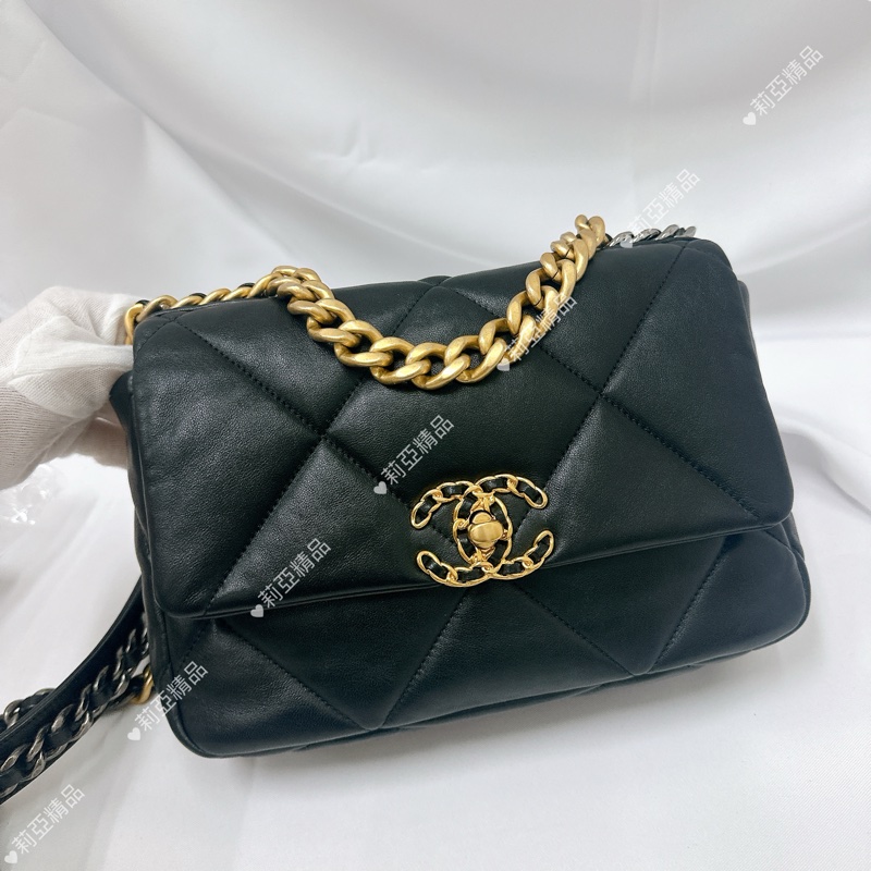莉亞精品♡ Chanel 黑金19bag 二手美包-2