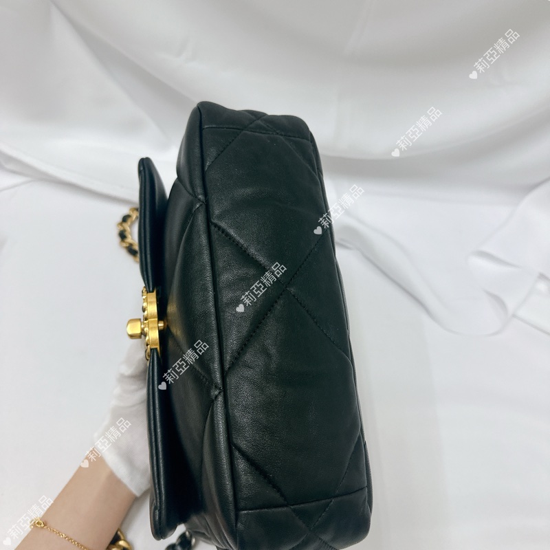 莉亞精品♡ Chanel 黑金19bag 二手美包-7