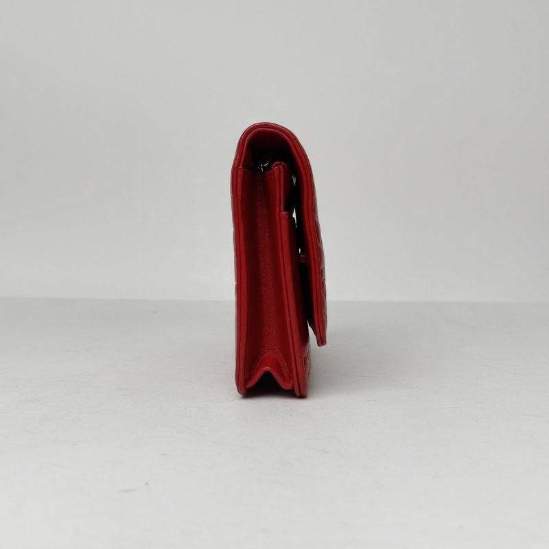 CHANEL CFWOC19紅色羊皮19開銀扣山茶花壓紋肩背包-3