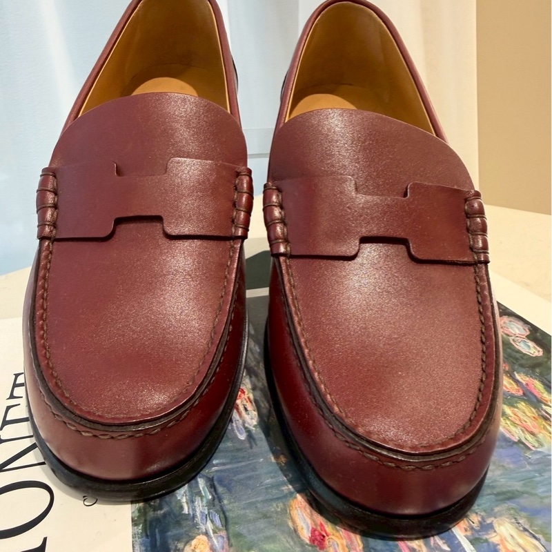 HERMES 酒紅色樂福鞋 37號-3