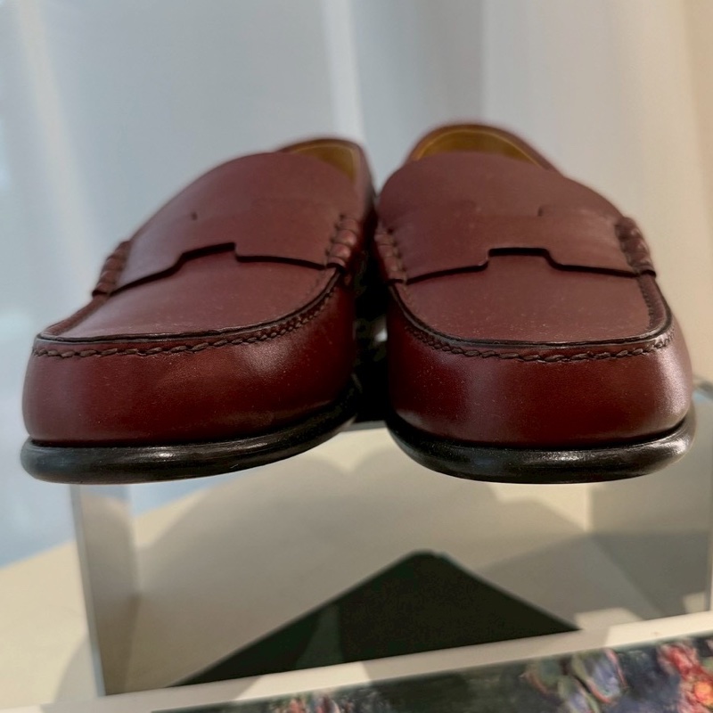 HERMES 酒紅色樂福鞋 37號-9