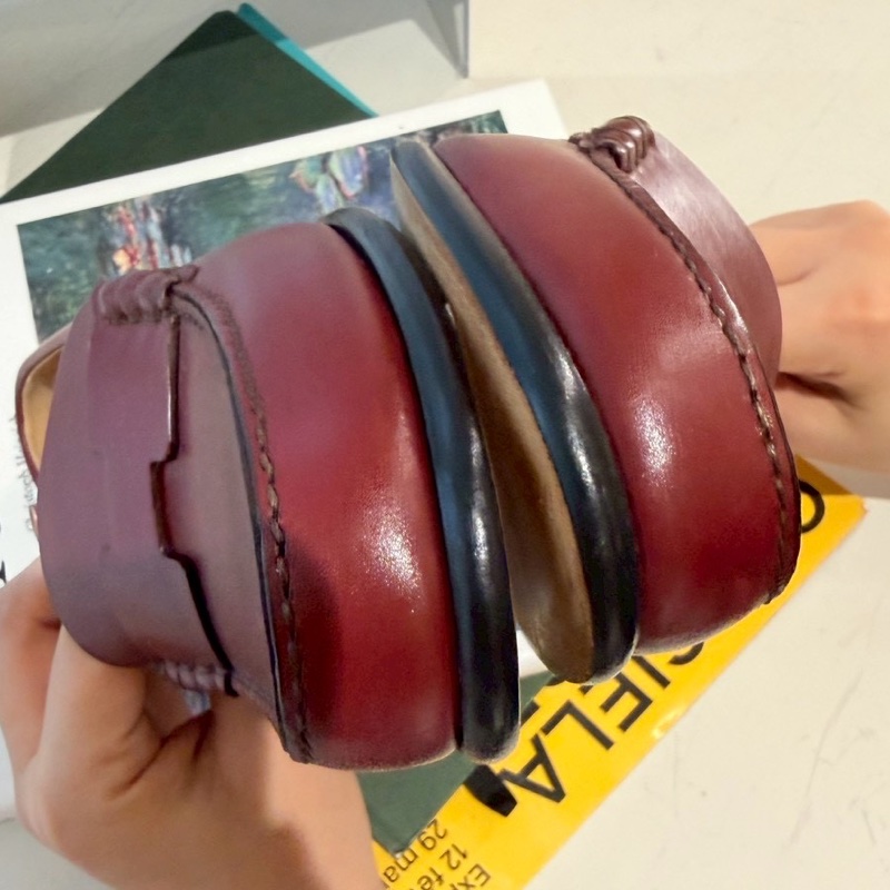 HERMES 酒紅色樂福鞋 37號-11