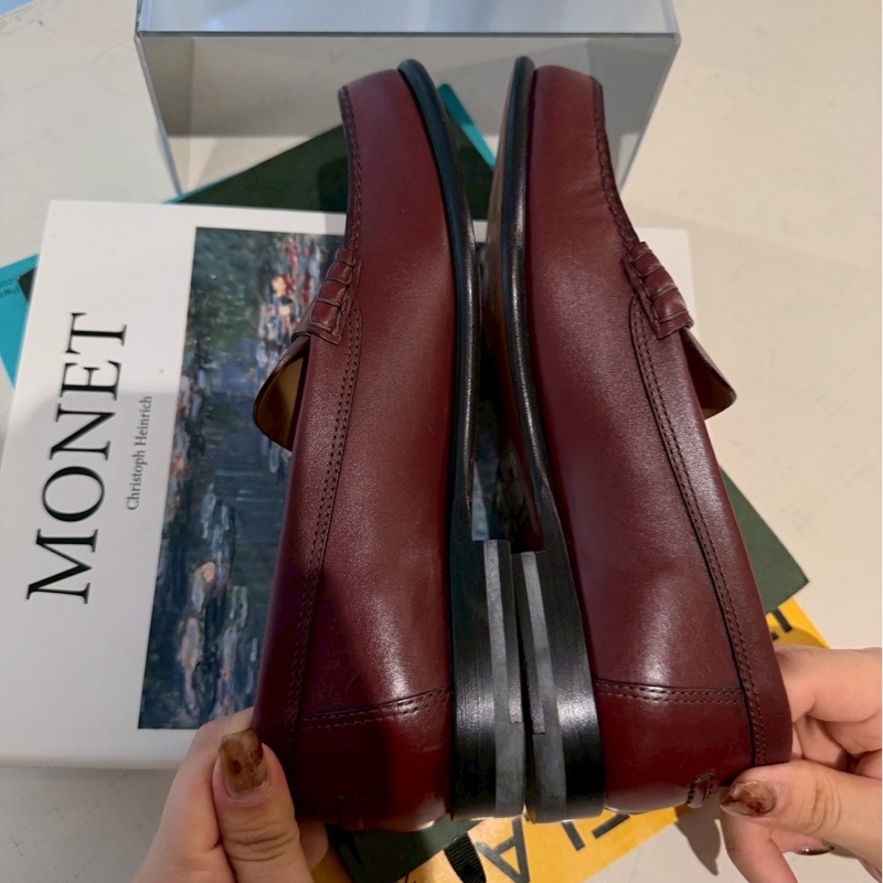 HERMES 酒紅色樂福鞋 37號-13