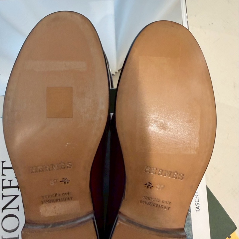 HERMES 酒紅色樂福鞋 37號-14