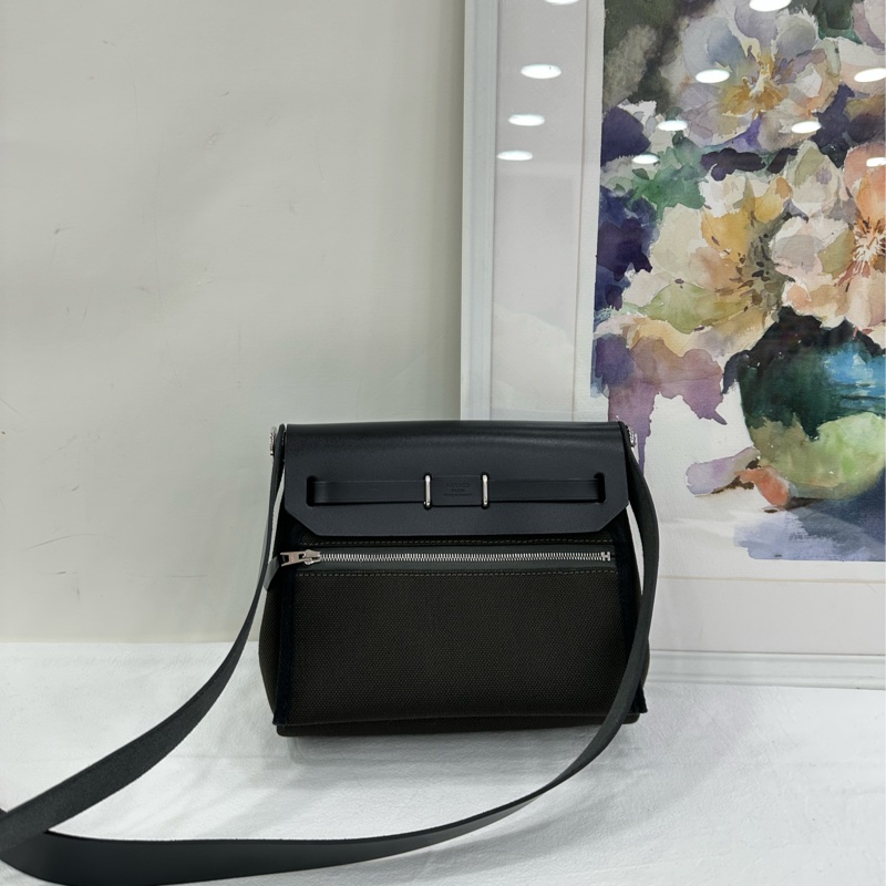 HERMES愛馬仕miniherbag 暗青銅色拼黑色 銀扣 W 刻 有購證-2