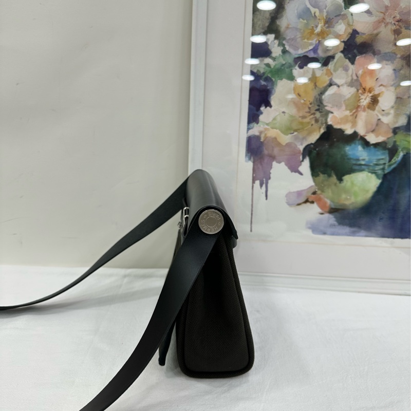 HERMES愛馬仕miniherbag 暗青銅色拼黑色 銀扣 W 刻 有購證-3