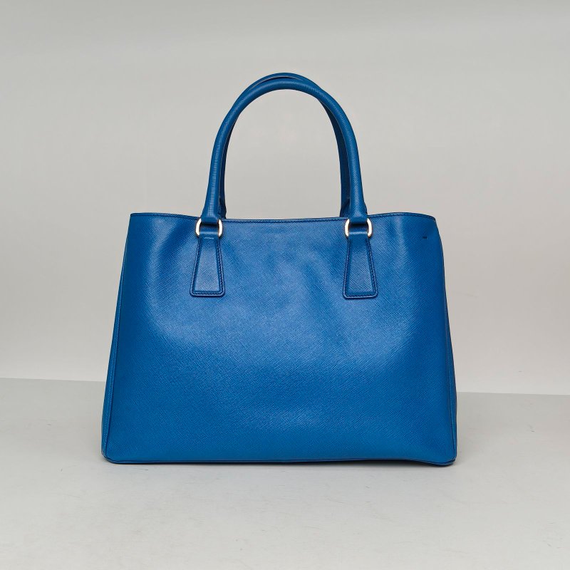 PRADA Galleria殺手包大號藍色牛皮肩背包-2