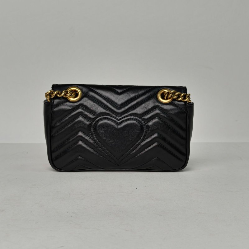 GUCCI GGMarmont肩背包Mini22黑色牛皮金扣肩背包-2