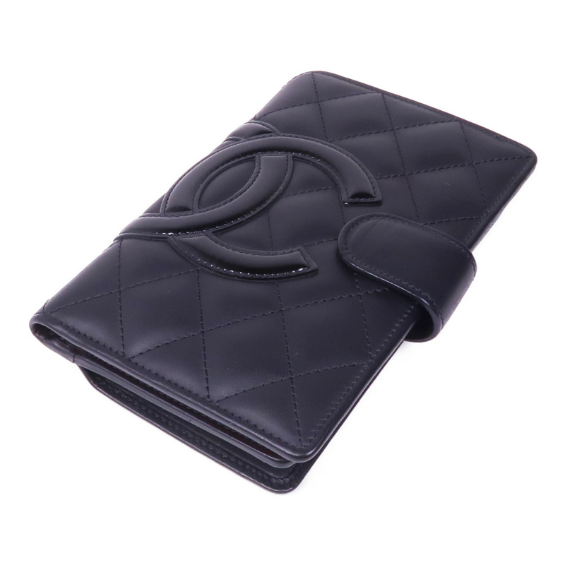 CHANEL 牛皮皮革Cambon Wallet銀扣錢包-3