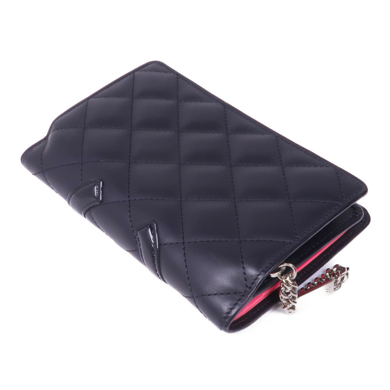 CHANEL 牛皮皮革Cambon Wallet銀扣錢包-4