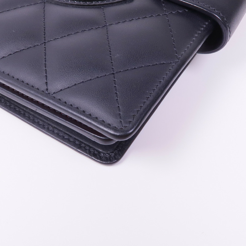 CHANEL 牛皮皮革Cambon Wallet銀扣錢包-6