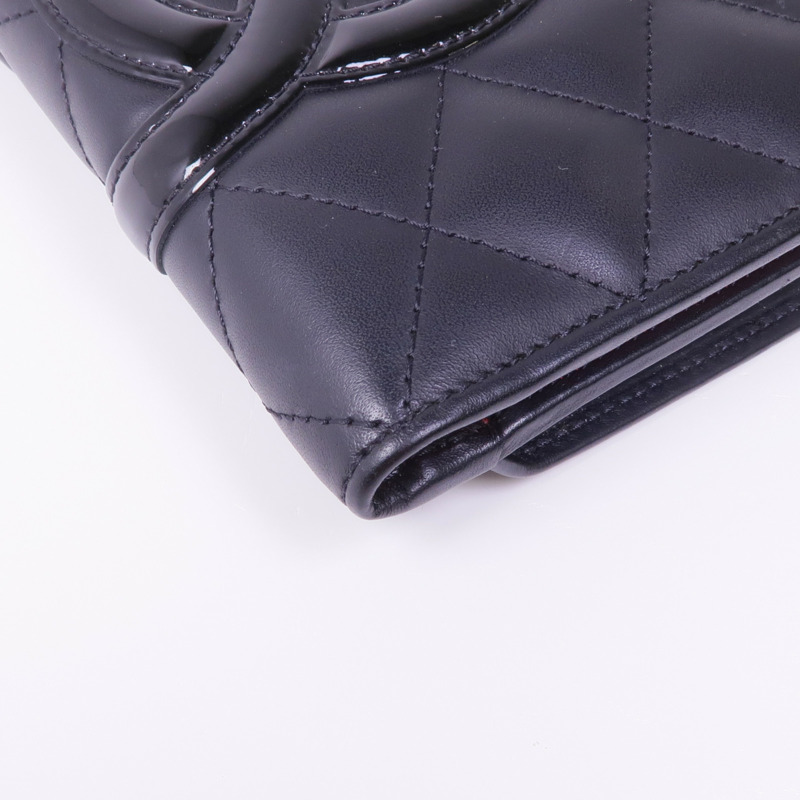 CHANEL 牛皮皮革Cambon Wallet銀扣錢包-7