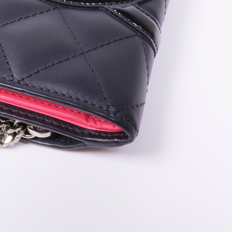 CHANEL 牛皮皮革Cambon Wallet銀扣錢包-9