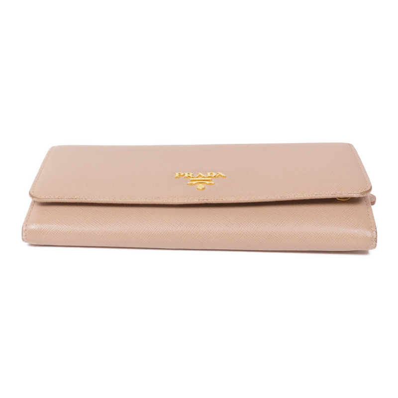 PRADA Saffiano皮革Long Wallet金扣長錢包-5