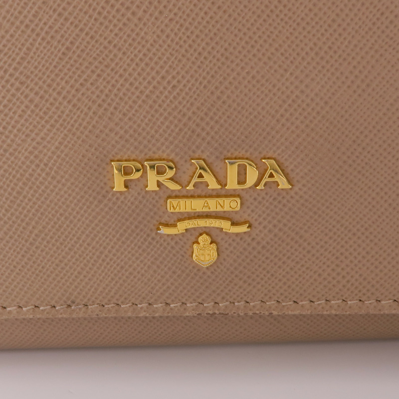 PRADA Saffiano皮革Long Wallet金扣長錢包-10