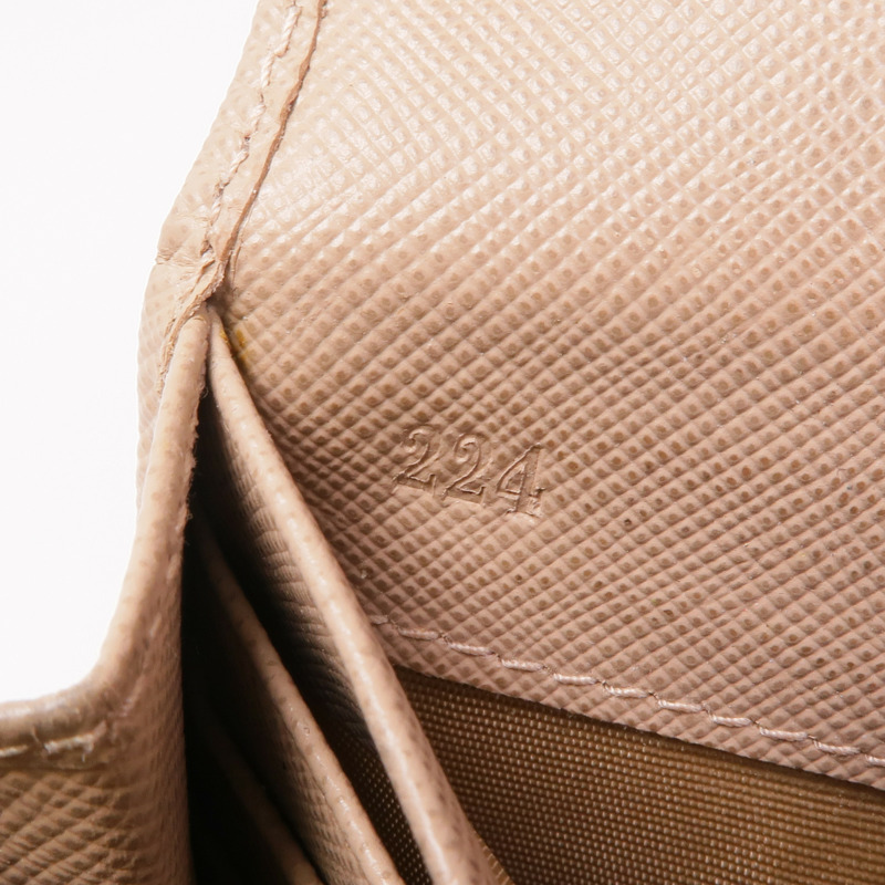 PRADA Saffiano皮革Long Wallet金扣長錢包-14
