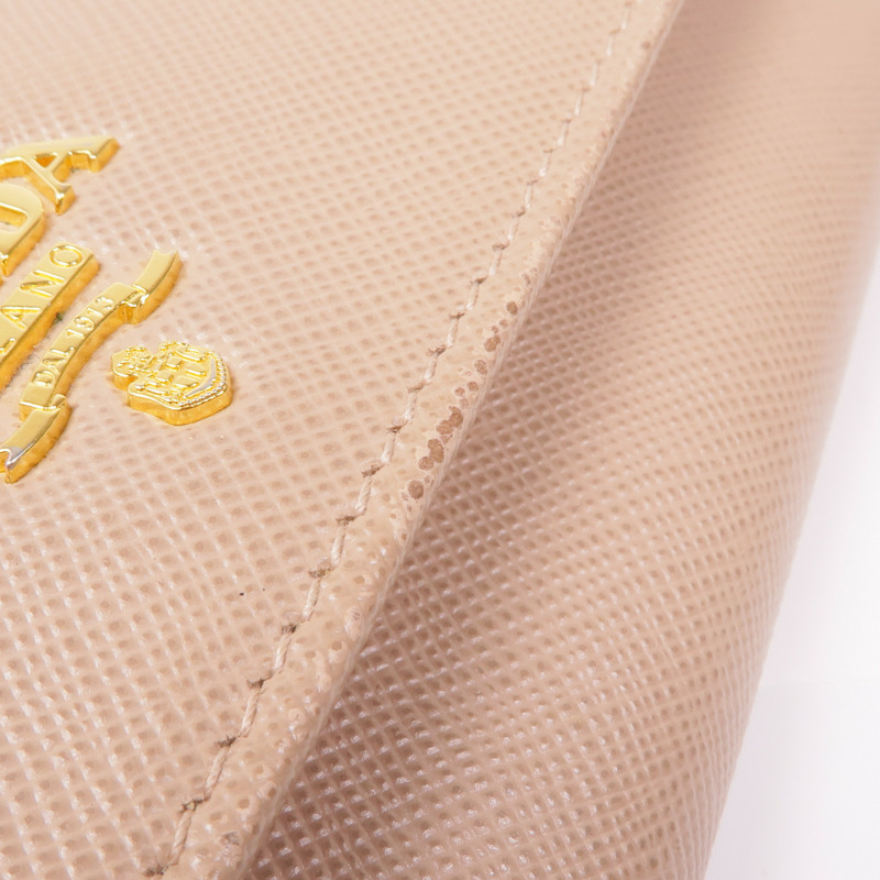 PRADA Saffiano皮革Long Wallet金扣長錢包-20