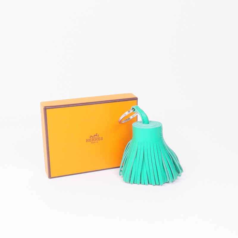 HERMES Milo皮革Carmen Key Ring銀扣鑰匙圈Bambou-8