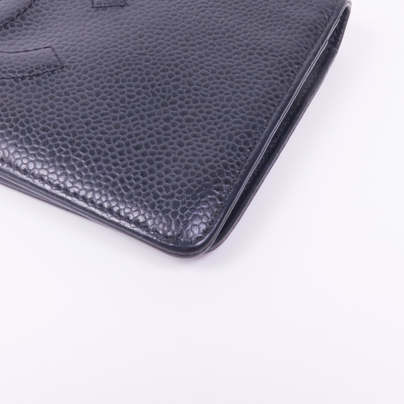 CHANEL 牛皮皮革Long Wallet銀扣長錢包-6