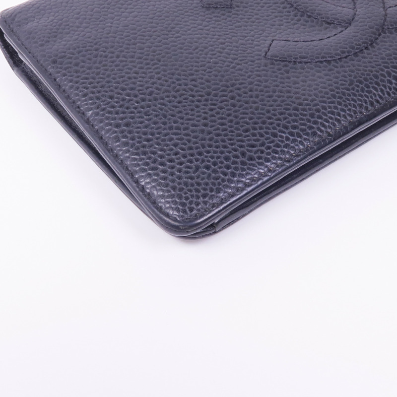 CHANEL 牛皮皮革Long Wallet銀扣長錢包-7