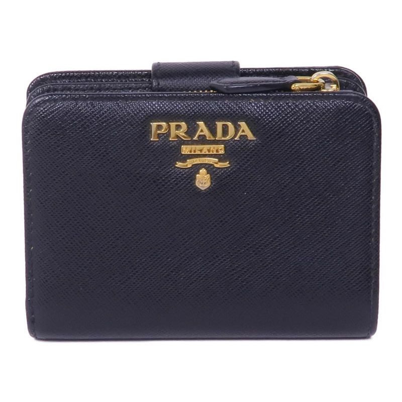 PRADA Saffiano皮革Wallet金扣錢包-0