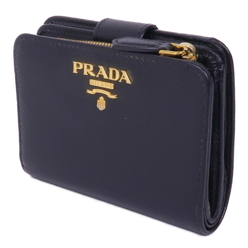 PRADA Saffiano皮革Wallet金扣錢包-2