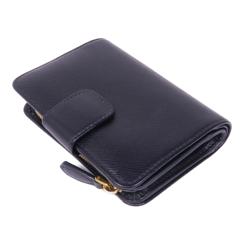 PRADA Saffiano皮革Wallet金扣錢包-4