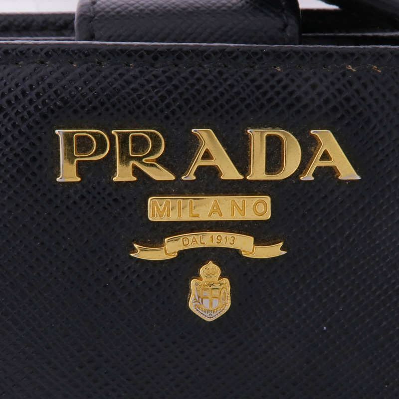 PRADA Saffiano皮革Wallet金扣錢包-11