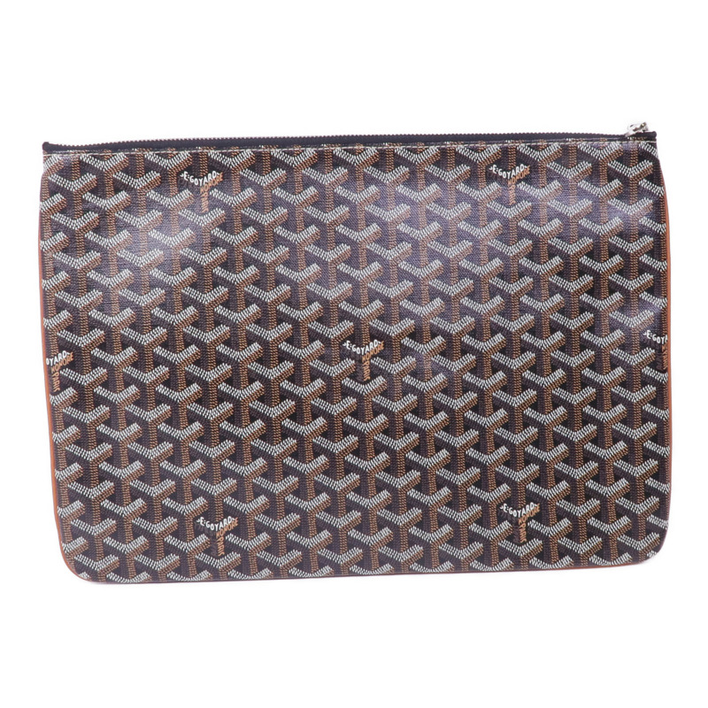 GOYARD 塗層帆布Clutch銀扣手拿包-1