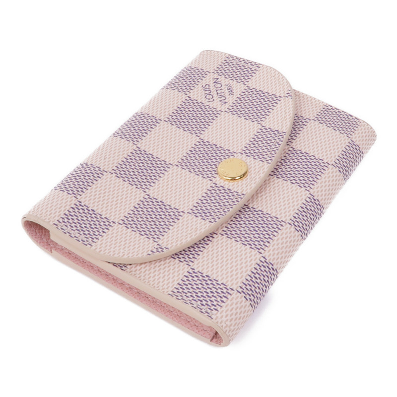 LOUIS VUITTON Damier Azur Rossalie Coin Purse金扣零錢包-3