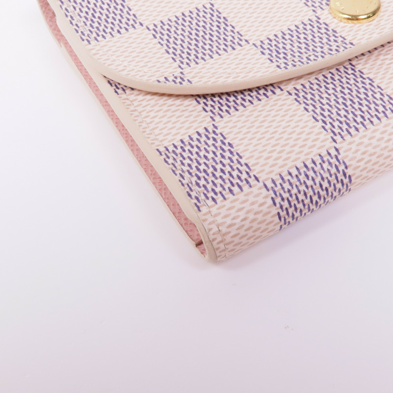 LOUIS VUITTON Damier Azur Rossalie Coin Purse金扣零錢包-7