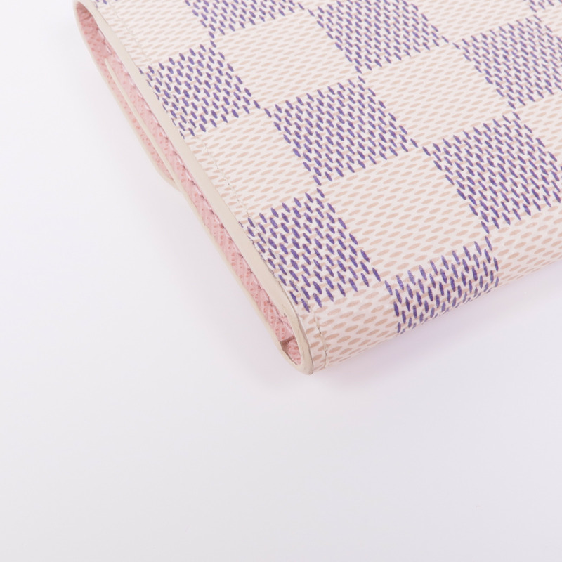 LOUIS VUITTON Damier Azur Rossalie Coin Purse金扣零錢包-9