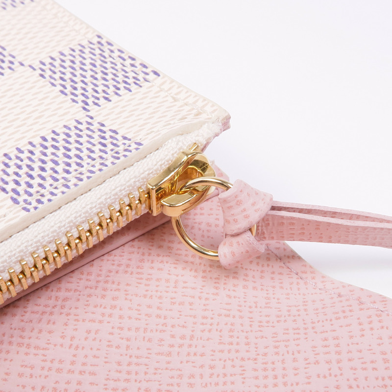 LOUIS VUITTON Damier Azur Rossalie Coin Purse金扣零錢包-13