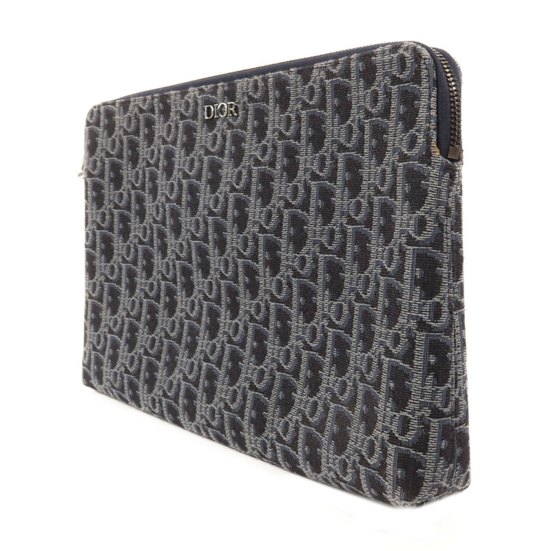 Dior 帆布Clutch Bag銀扣手拿包-2