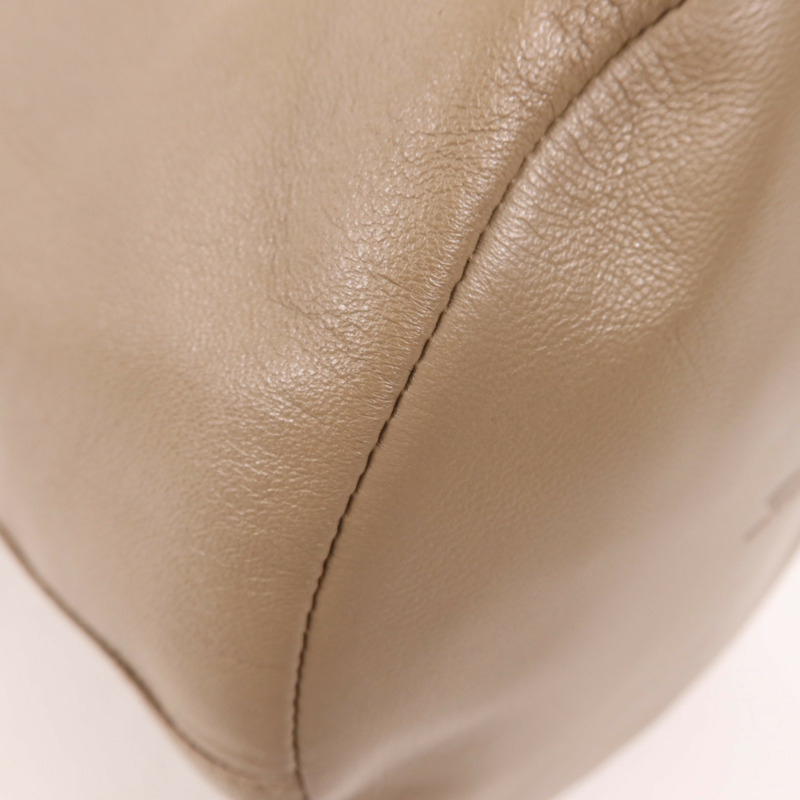 HERMES Milo皮革Bucket Bag銀扣手拿包Etoupe-8