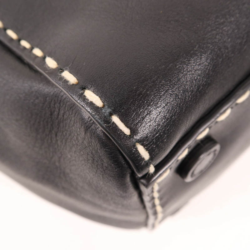 PRADA 牛皮皮革Hand Bag銀扣手挽肩背兩用袋-11