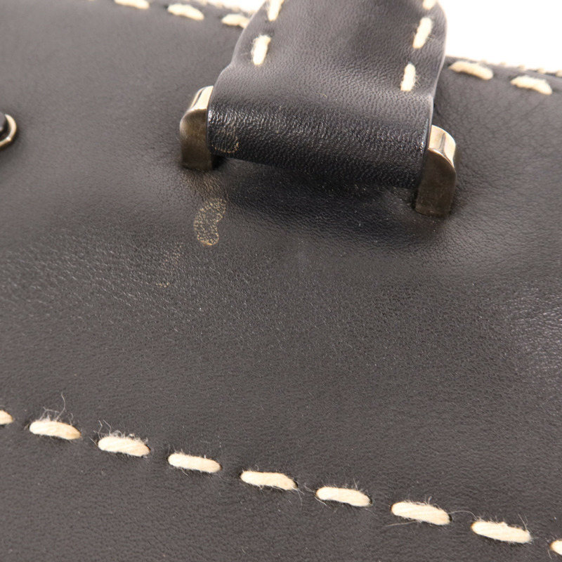 PRADA 牛皮皮革Hand Bag銀扣手挽肩背兩用袋-16