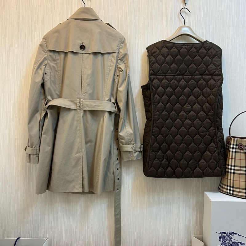 BURBERRY英國BRIT石色兩件式連帽風衣UK10-3