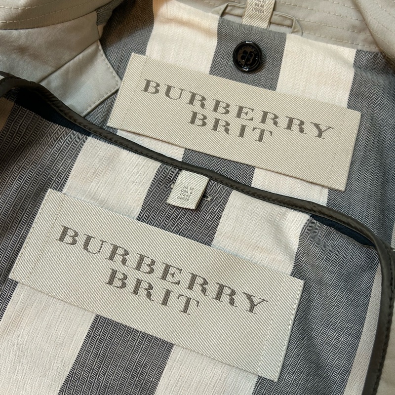 BURBERRY英國BRIT石色兩件式連帽風衣UK10-14