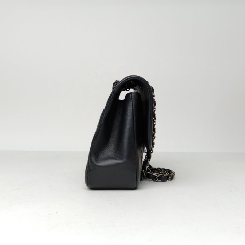 CHANEL 拼色羊皮24開銀扣季節款麻花扣CF口蓋鏈條包/肩背包-3