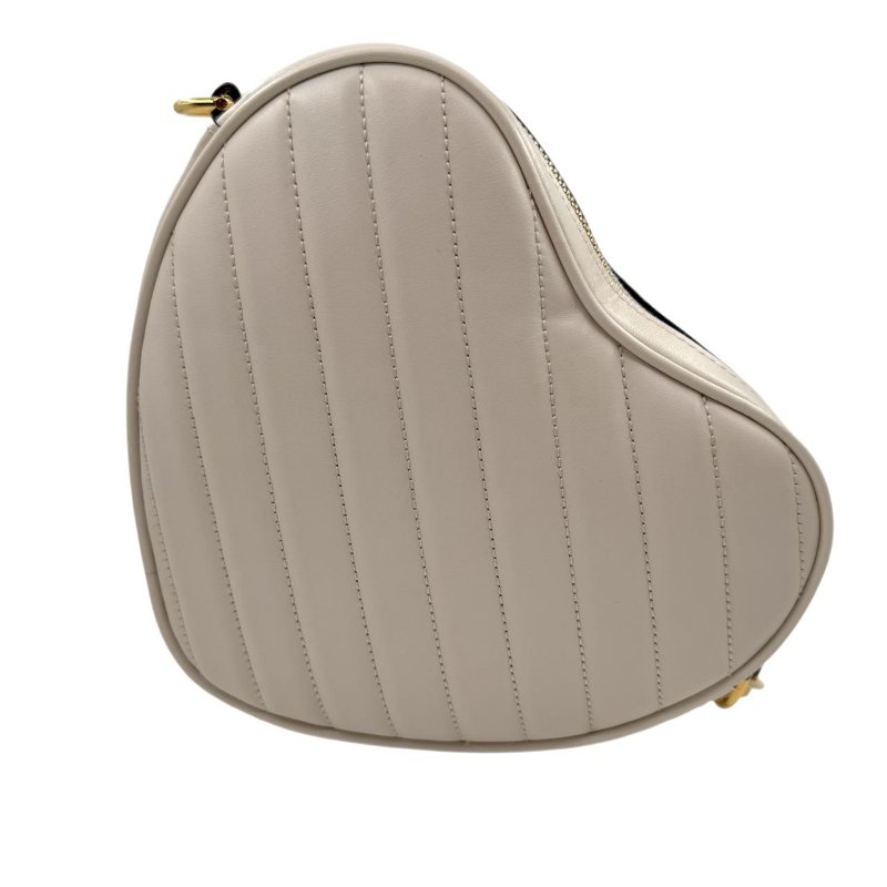 GUCCI古馳 互扣式G心形 皮革 斜挎單肩包 女款 白色-2